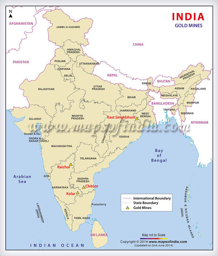 Indian gold mine map