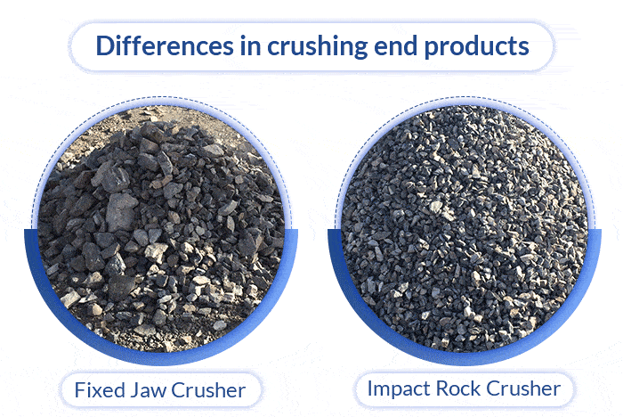end products of jaw crusher and impact crusher