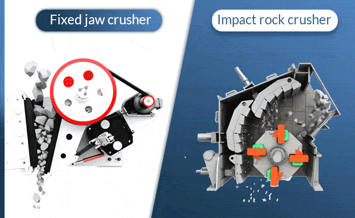 working principles of fixed jaw crusher and impact rock crusher