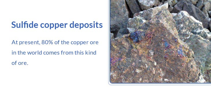 Copper sulphide can be extracted from the ores