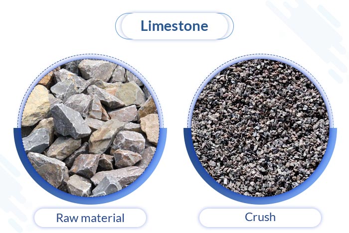 The finished materials crushed by roller crusher