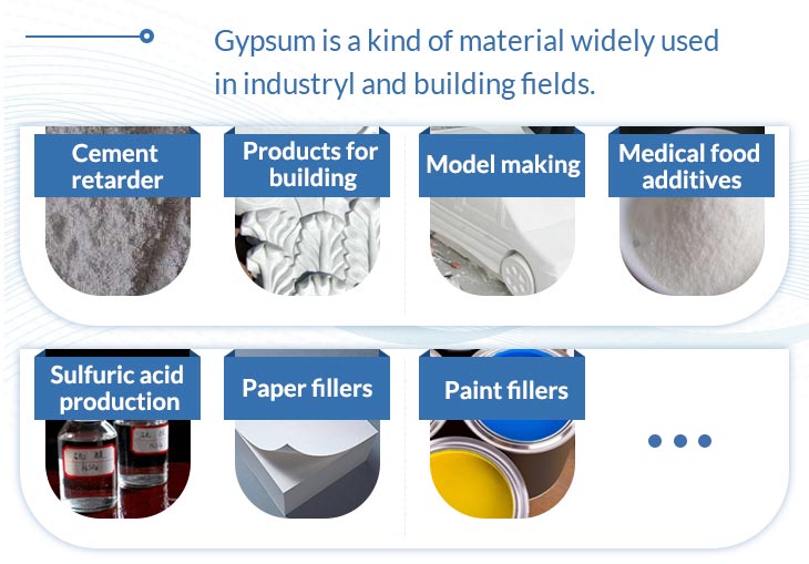The gypsum can be used in various fields