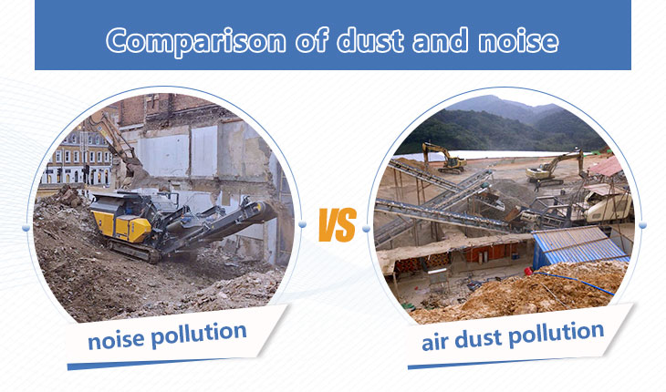 noise and air dust pollution created by crushing process