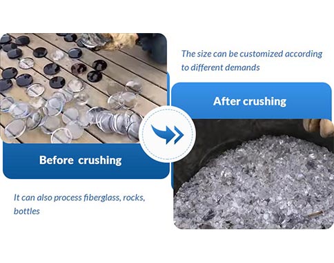 different crushed glass