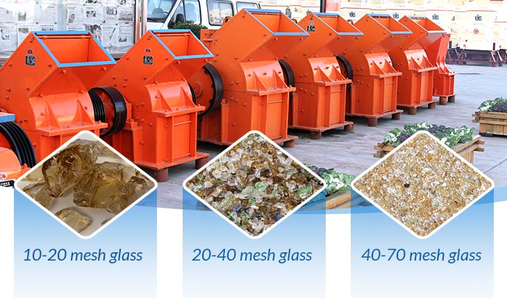 glass can be crushed in various sizes